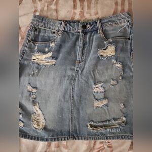Banjara Skirt Women’s Denim Distress Back Zipper size 27
